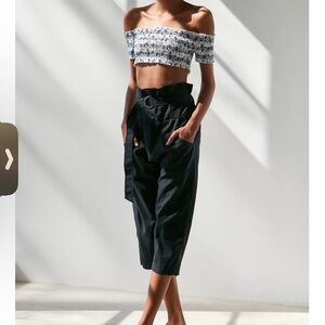 Silence + Noise Lennie Cropped Paperbag Pant